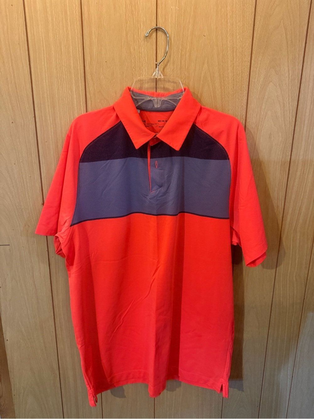 Men's Colorblock Polo Shirt - Pink & Grey